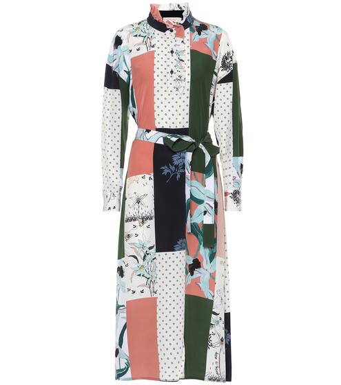 Patchwork printed silk dress | Tory Burch