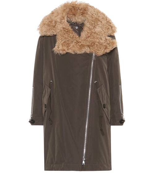 Aucuba shearling-trimmed down coat | Moncler