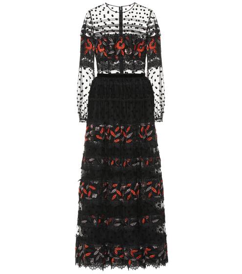 Embroidered tulle gown | Costarellos