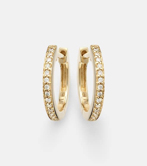 Huggie 14kt gold and diamond earrings | Sydney Evan