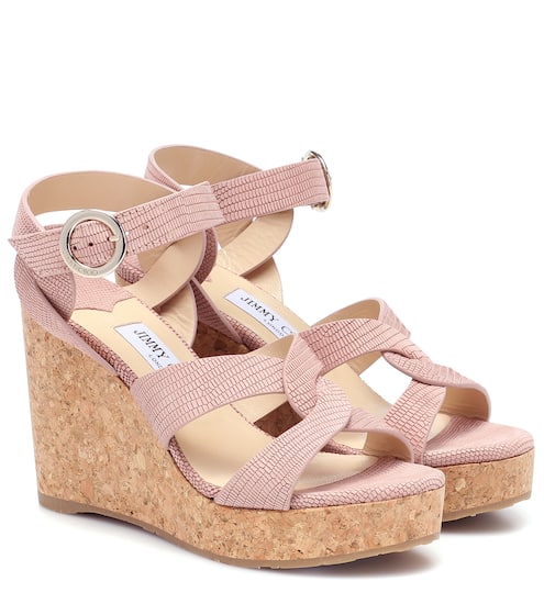 Aleili 100 leather wedge sandals | Jimmy Choo