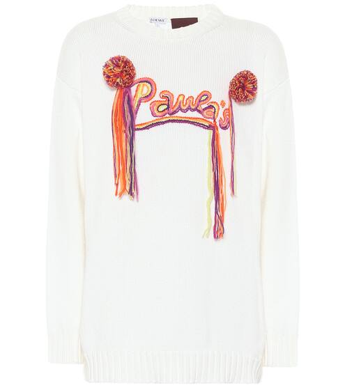 Paula's Ibiza embroidered cotton-blend sweater | Loewe