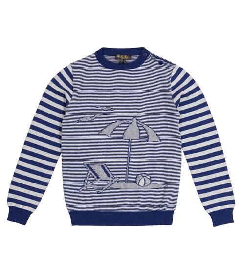 Striped cotton and silk sweater | Loro Piana Kids
