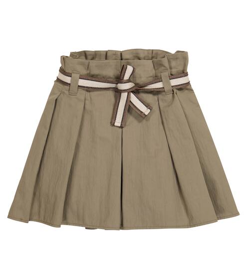 Belted cotton-blend shorts | Brunello Cucinelli Kids