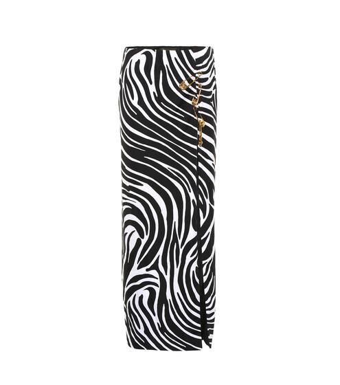 Safety Pin printed jersey skirt | Versace
