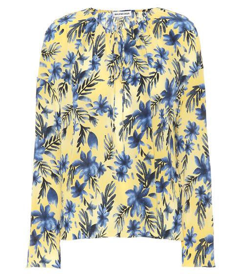 Floral-printed silk blouse | Balenciaga