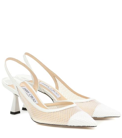 Pumps slingback Fetto 65 in vernice e mesh | Jimmy Choo