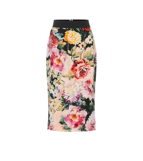 Printed crêpe pencil skirt | Dolce & Gabbana