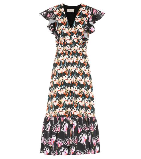 Dragonfly printed crêpe midi dress | Temperley London