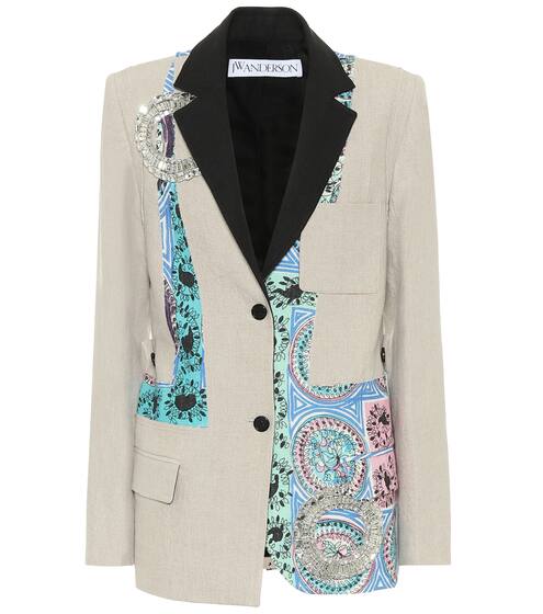Printed linen blazer | JW Anderson