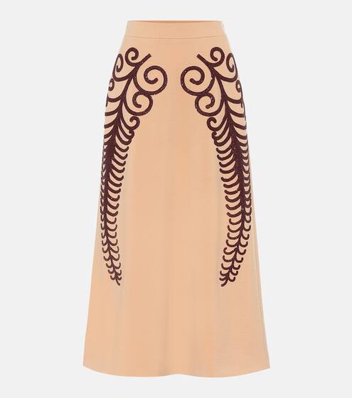 Beaded wool pencil skirt | Prada