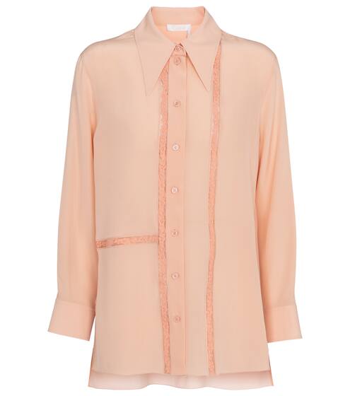 Lace-trimmed silk blouse | Chloé