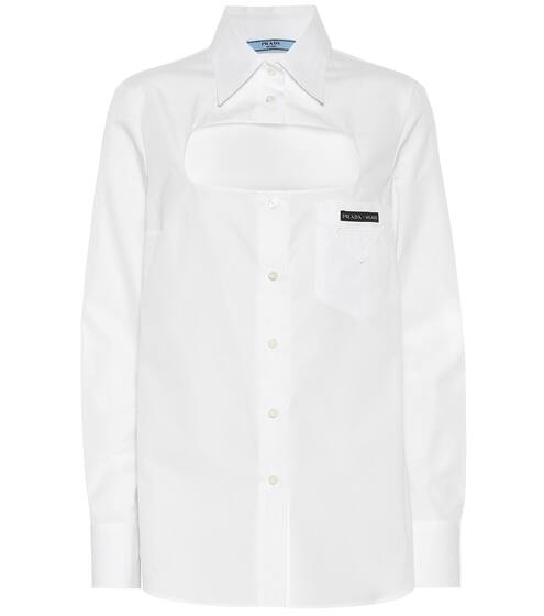 Camicia in cotone con cut-out | Prada