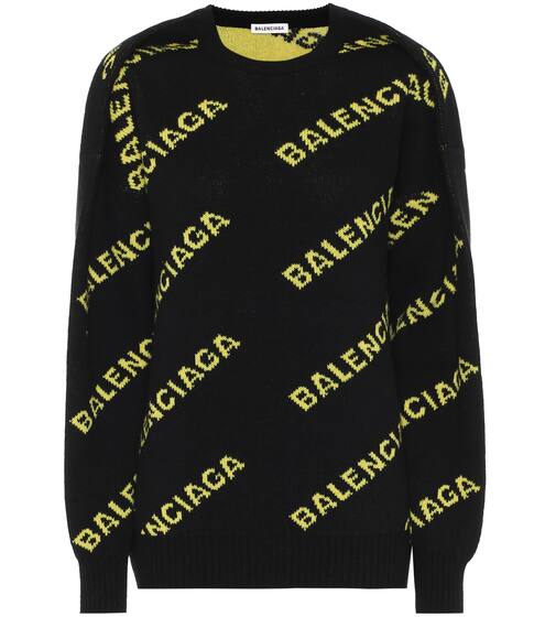 Logo-jacquard wool-blend sweater | Balenciaga