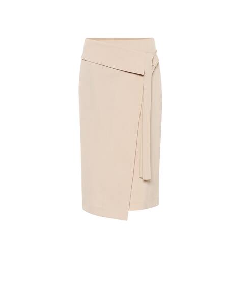 Finch wool-blend wrap midi skirt | Joseph