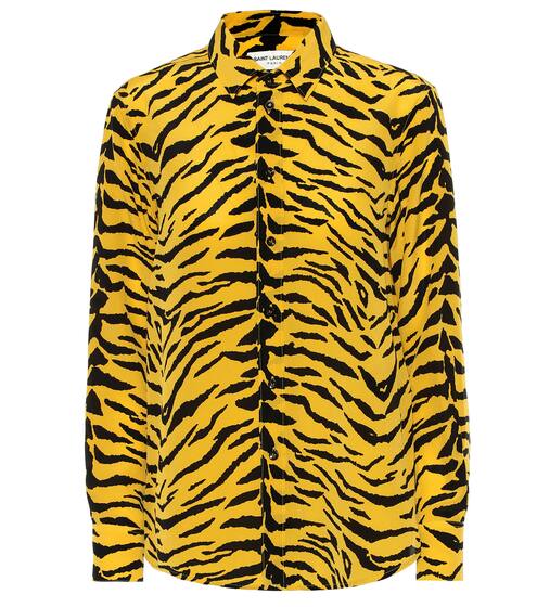 Printed silk crêpe de chine blouse | Saint Laurent