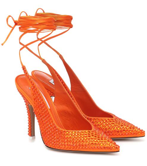 Verzierte Pumps Swirl 105 aus Satin | The Attico