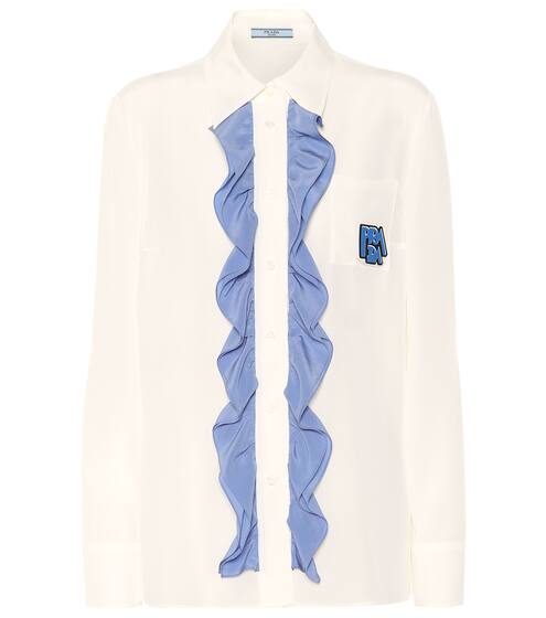 Ruffle-trimmed silk shirt | Prada