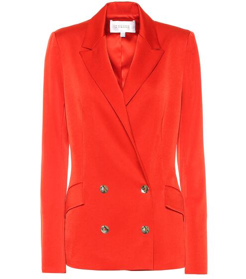 Double-breasted satin blazer | Galvan