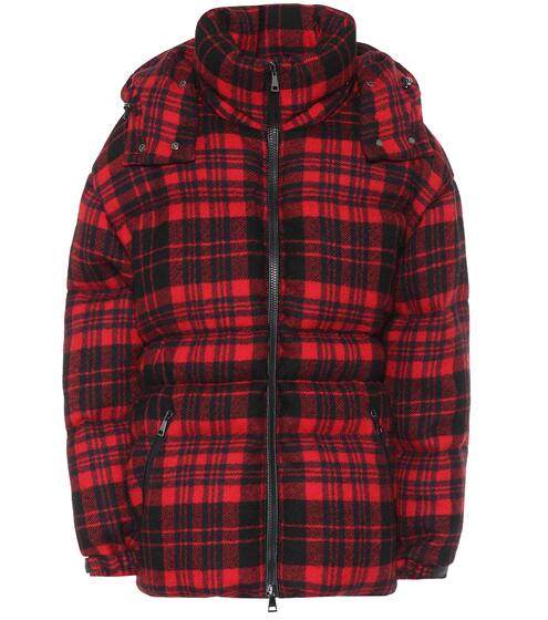 Checked wool down coat | Moncler