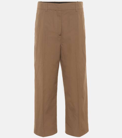 Cropped high-rise cotton pants | Prada