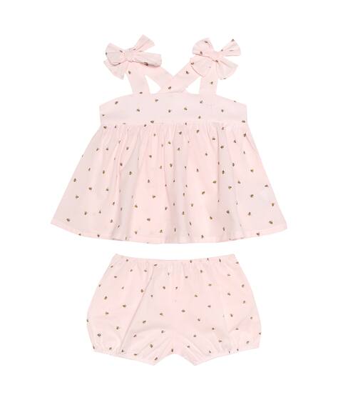 Baby cotton dress and bloomers set | Il Gufo