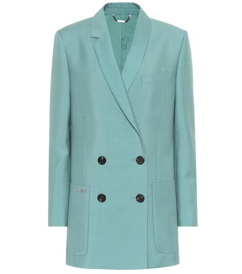 Double-breasted mohair-blend blazer | Fendi