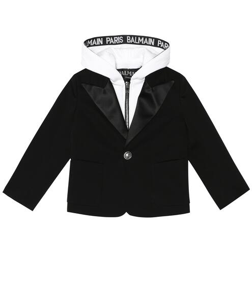 Hooded stretch-cotton blazer | Balmain Kids