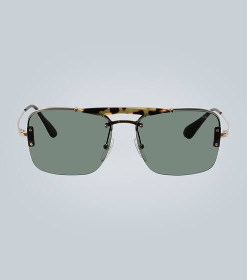 Tortoiseshell half-rim sunglasses | Prada