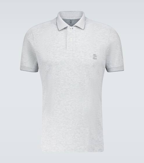 Slim-fit short-sleeved polo shirt | Brunello Cucinelli