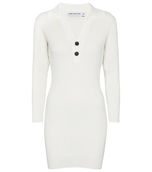 Ribbed-knit minidress | Self-Portrait