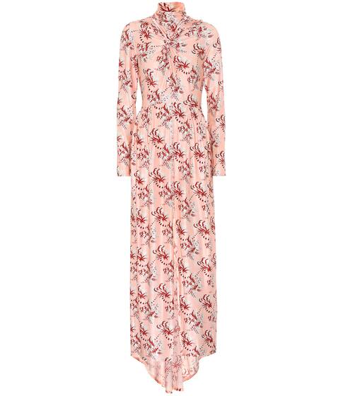 Printed satin maxi dress | Paco Rabanne