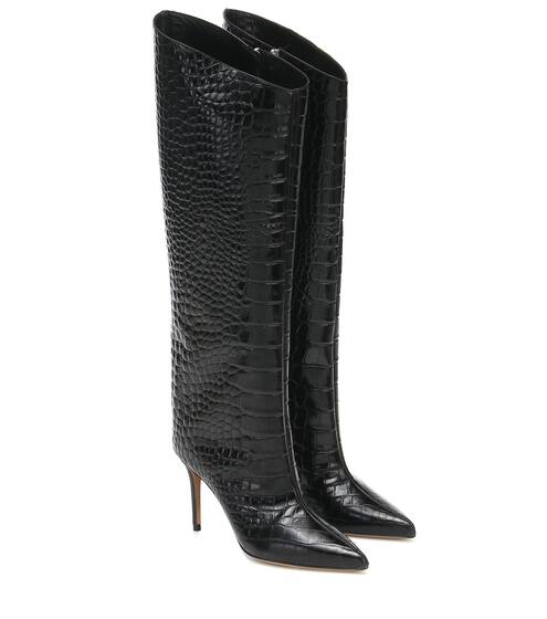 بوت للركبة من الجلد بنقشة التمساح Alex 90 | Alexandre Vauthier
