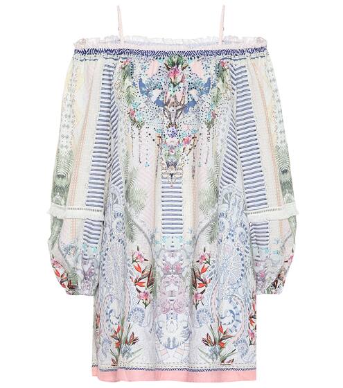 Off-the-shoulder linen minidress | Camilla