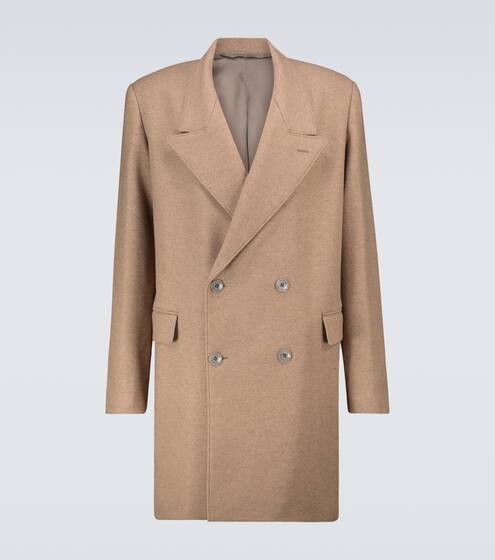 Manteau croisé en laine mélangée | Lemaire