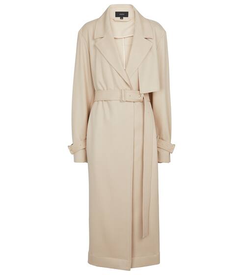 Wool trench coat with belt clearance