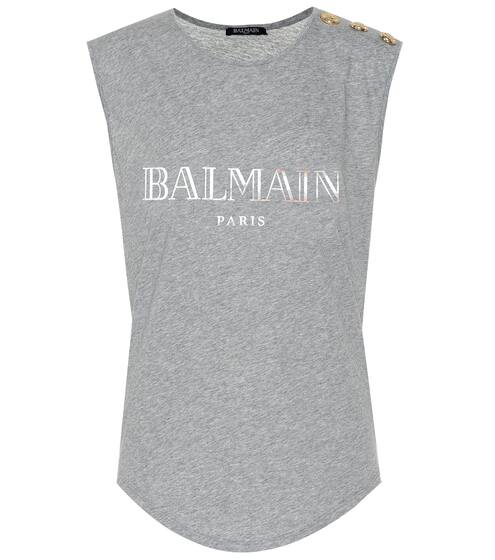 Exclusive to Mytheresa – Sleeveless printed cotton top | Balmain