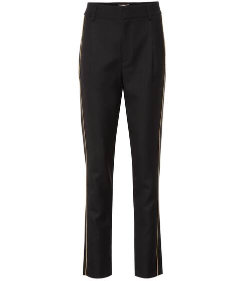 Embroidered straight wool pants | Saint Laurent