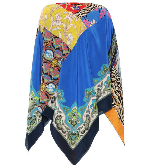 Printed silk poncho | Etro