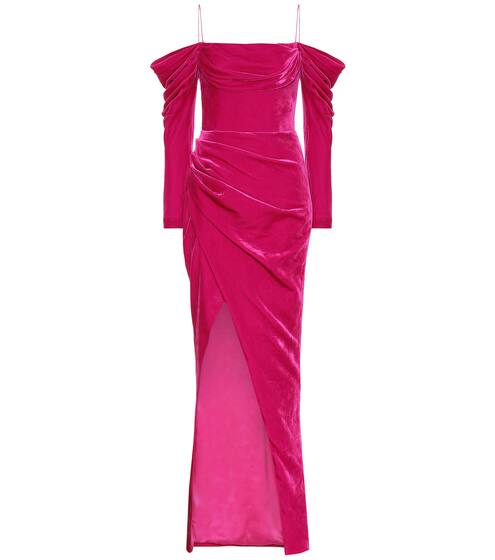 Silk-blend velvet corset gown | RASARIO