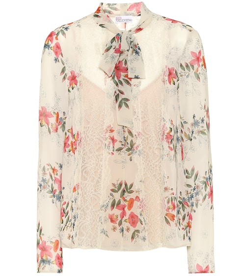 Floral lace-trimmed blouse | REDValentino