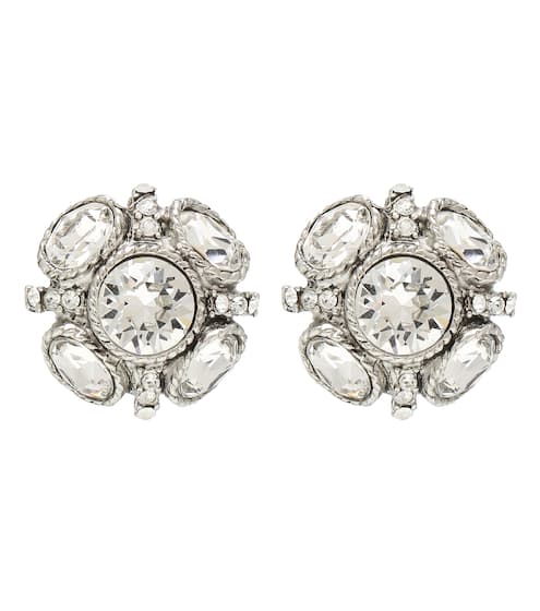 Classic Button crystal-embellished earrings | Oscar de la Renta