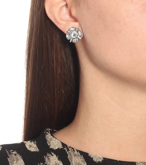 Classic Button crystal-embellished earrings | Oscar de la Renta