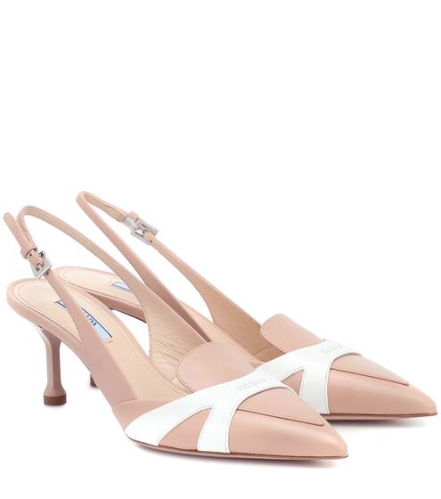 Leather slingback pumps | Prada