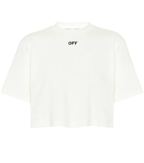 Cropped cotton-blend T-shirt | Off-White