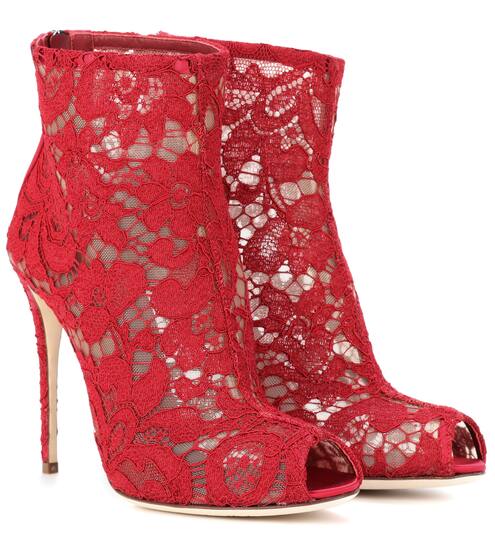 Bottines à bouts ouverts en dentelle | Dolce & Gabbana