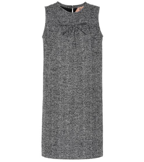 Herringbone wool-blend minidress | N°21