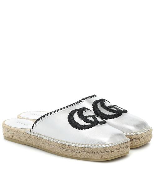 Espadrille-Slippers aus Leder | Gucci