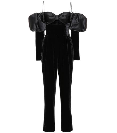 Satin and velvet jumpsuit | RASARIO