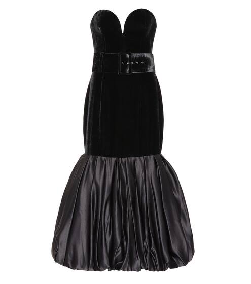 Velvet corset midi dress | RASARIO